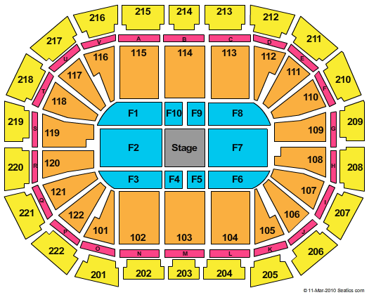 AO Arena Center Stage Seating Chart